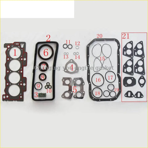 Black rubber engine gaskets with red adhesive backing in various shapes for gasket pro citroen ax bx break 14 c15 estate engines