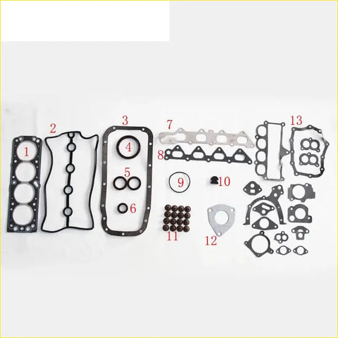 Black rubber gasket set with metallic parts for engine assembly for daewoo nexia aranos espero 16v 1.5 dohc a15mf