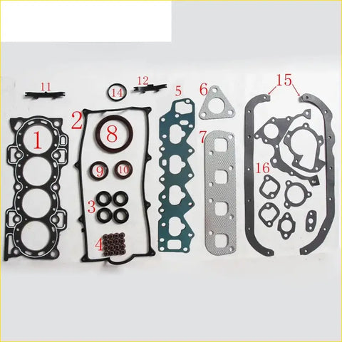 Black rubber gasket set with metallic and green parts for daiatsu applause 16 engine assembly full set
