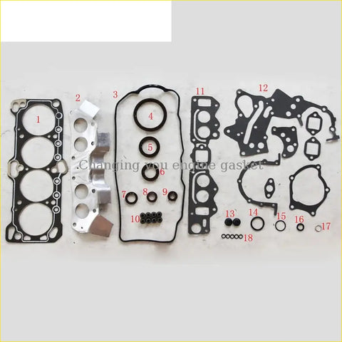 Black rubber engine gasket set with metallic seals for hyundai h100 h1 sonata 24 g4cs by gasket pro