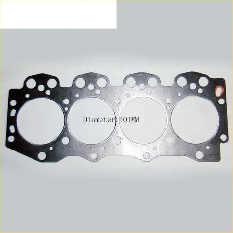 Silver metallic cylinder head gasket with four openings and black rubber edge for kia besta gs k300 3.0 jta engine