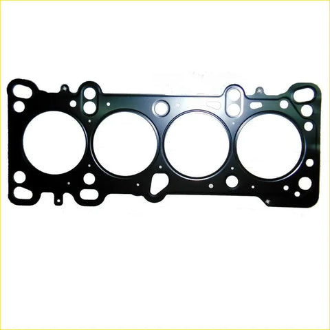 Black rubber gasket with four circular openings and multiple holes for kia rio a5d b5 16v cylinder head mounting