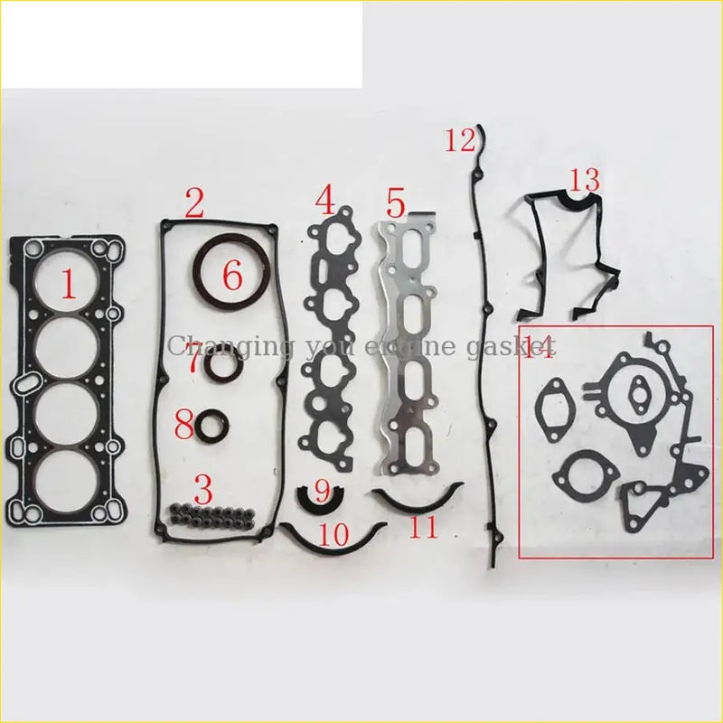 Black rubber gasket set for engine overhaul by gasket pro for kia sephia 16v b6 full set 8aby-10-271a