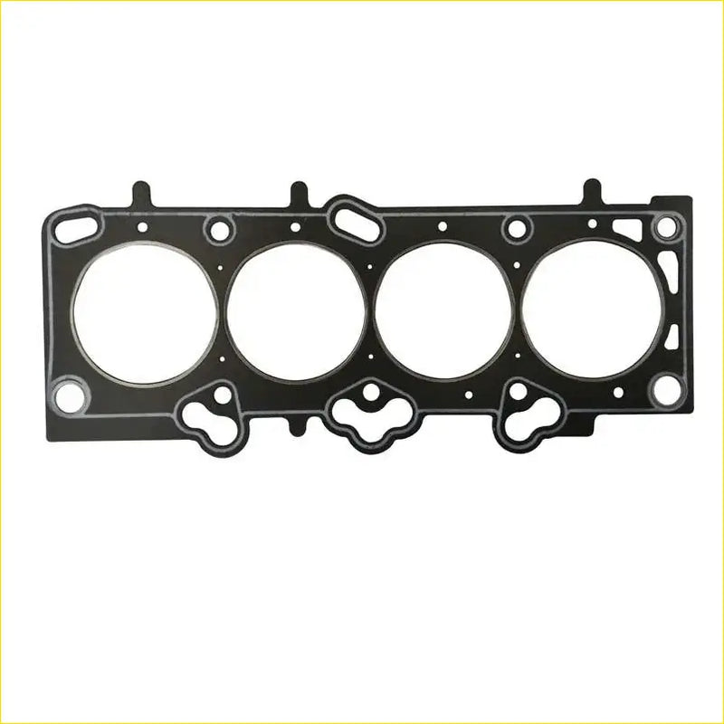 Black rubber gasket with four circular openings and cutouts for kia sportage carens cerato 2.0 g4gc engine heads