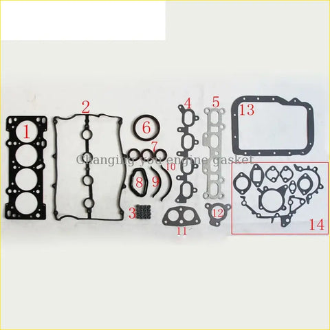 Black rubber engine gasket set in various shapes for mazda 323 ford escort tracer 1.8l automotive repair