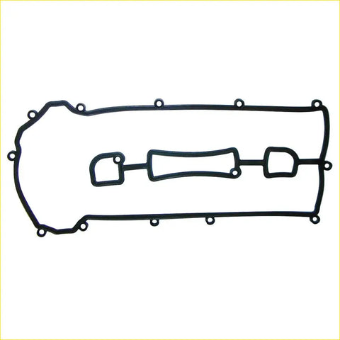 Black rubber engine valve cover gasket with molded cutouts and mounting holes for mazda 6 and mpv engines