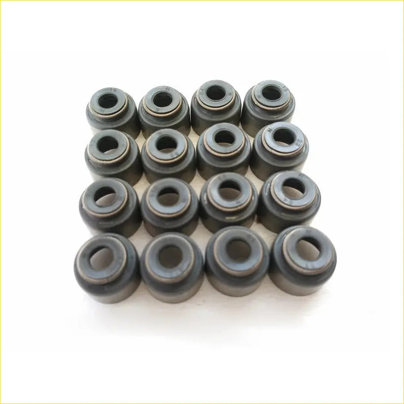 Black rubber valve stem seals with metallic threaded ends for gasket pro mitsubishi l 200 2.5l 4wd 16pcs oil seal kit