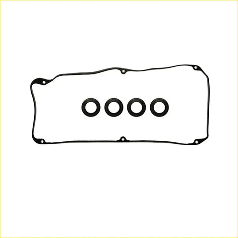 Black rubber valve cover gasket with four circular seals for mitsubishi lancer carisma mirage fto 1.8 2.0 4g92 4g93 engines
