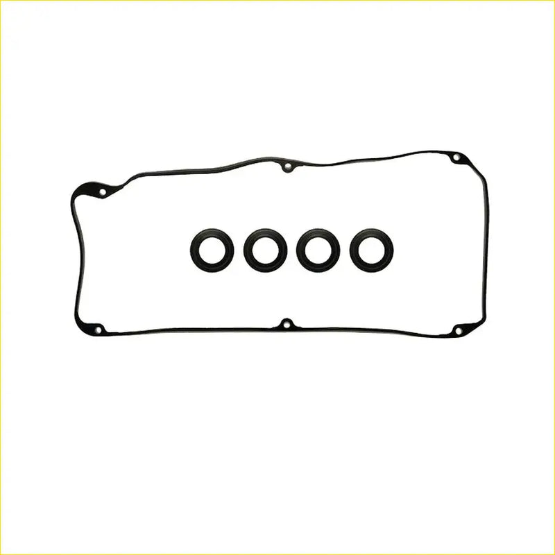 Black rubber valve cover gasket with four circular seals for mitsubishi lancer carisma mirage fto 1.8 2.0 4g92 4g93 engines