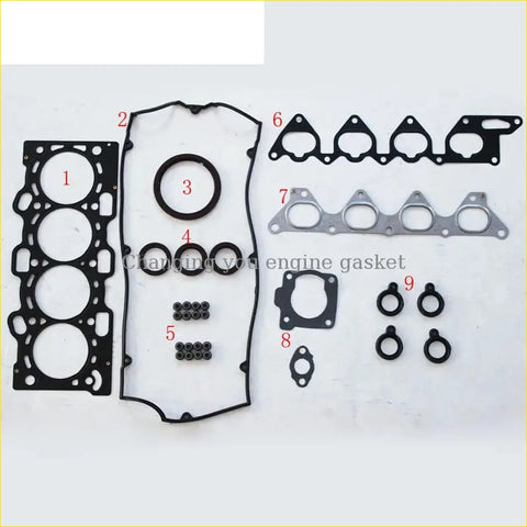Black rubber engine gasket set with metal parts for mitsubishi lancer v carisma da2a colt 1.8 4g93 dohc 16v md974394