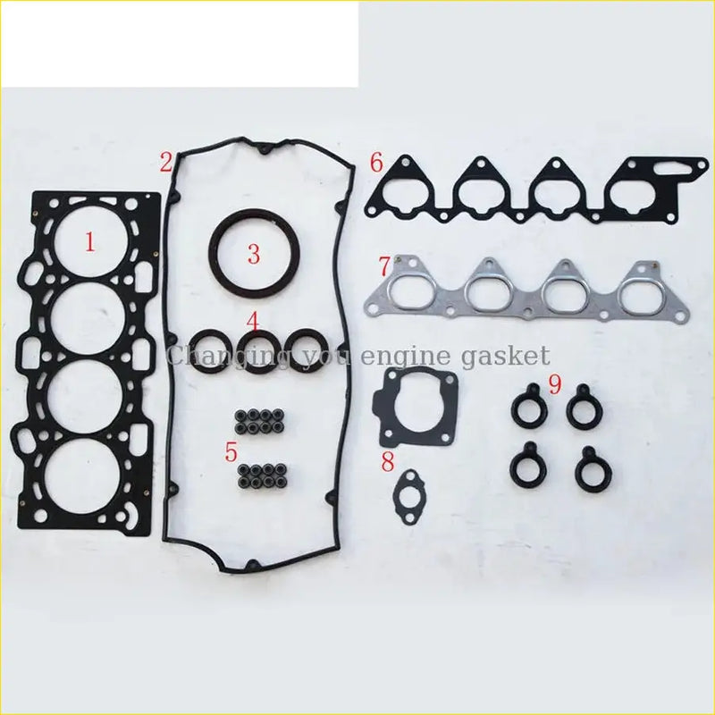 Black rubber engine gasket set with metal parts for mitsubishi lancer v carisma da2a colt 1.8 4g93 dohc 16v md974394