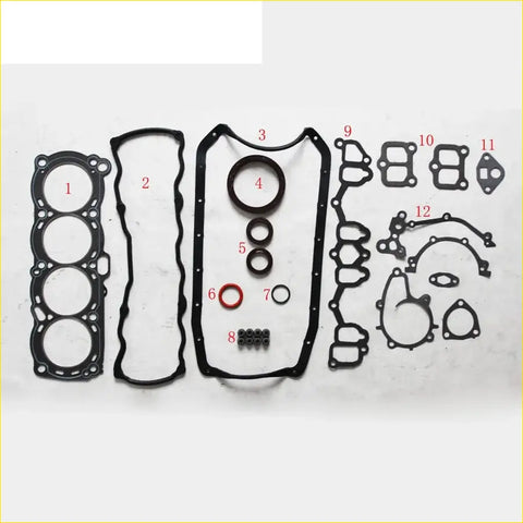 Black rubber gasket set with red and black o-rings for nissan bluebird laurel 2.0l ca20s full set by gasket pro