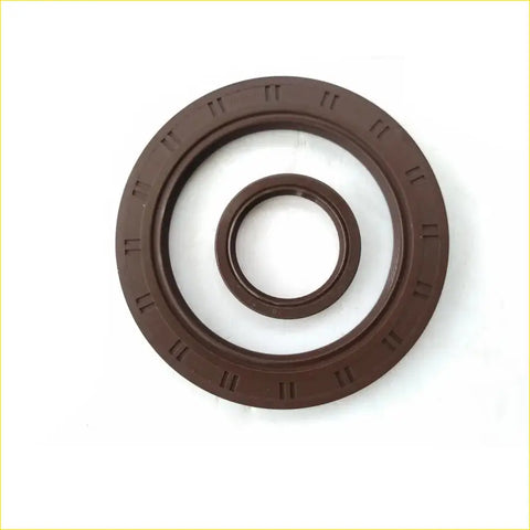 Brown rubber crankshaft oil seal ring with circular design and notches for nissan micra iii k12 gasket pro