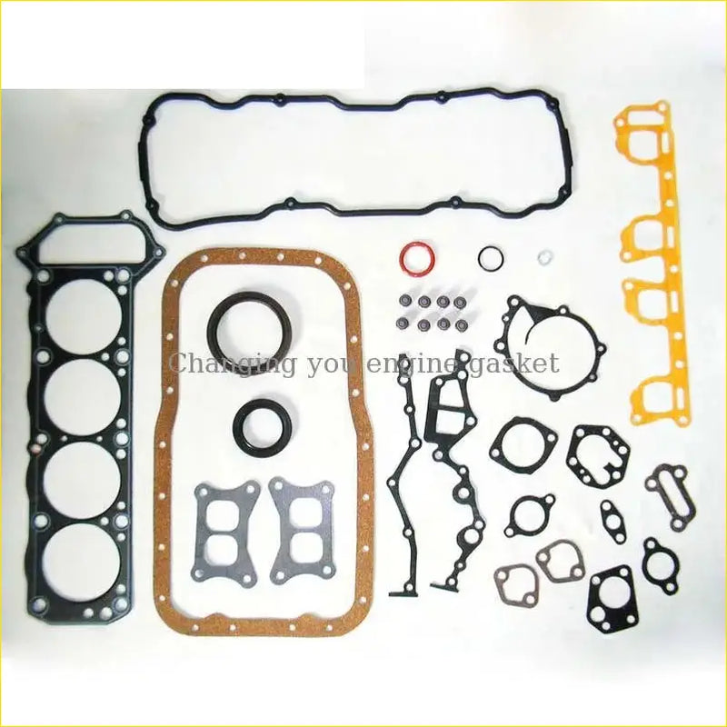 Black and brown rubber and metal gasket set for nissan pick-up d21 z24s z24i full engine rebuild