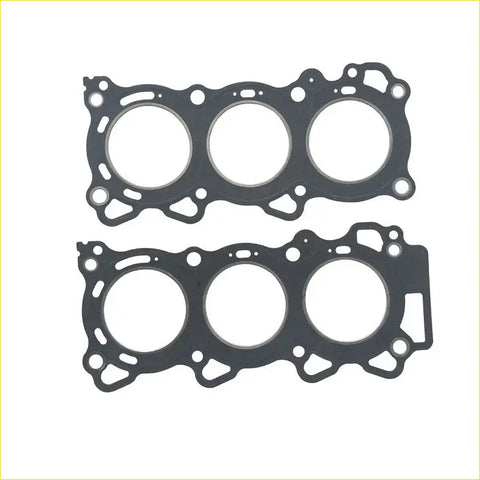 Black engine head gaskets with three circular openings and bolt cutouts for nissan teana j31z 2.3l v6 24v