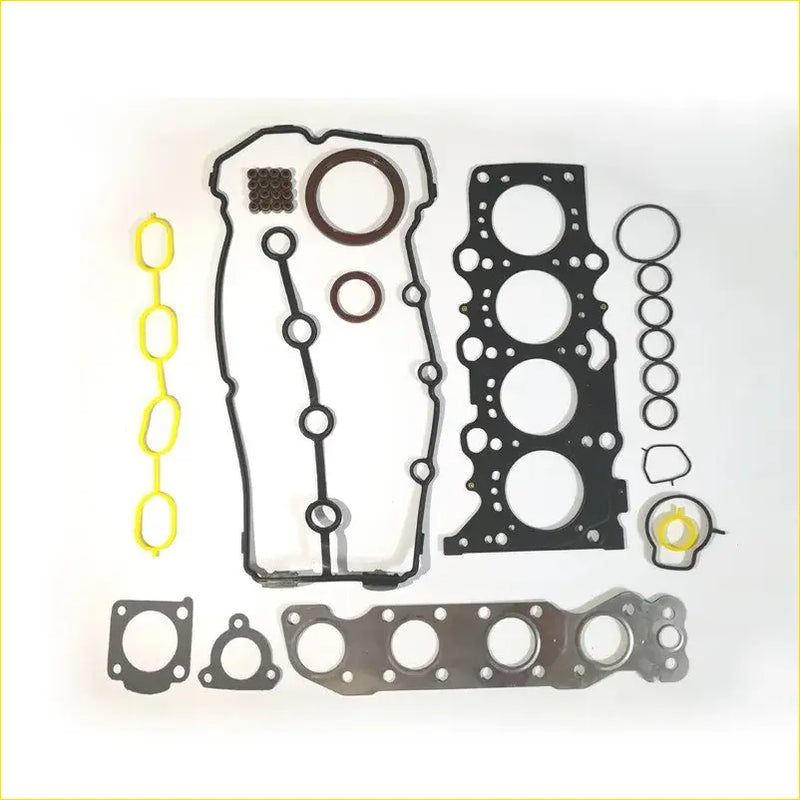 Black rubber gasket set with yellow and brown seals including large engine head gasket for suzuki sx4 swift fiat sedici