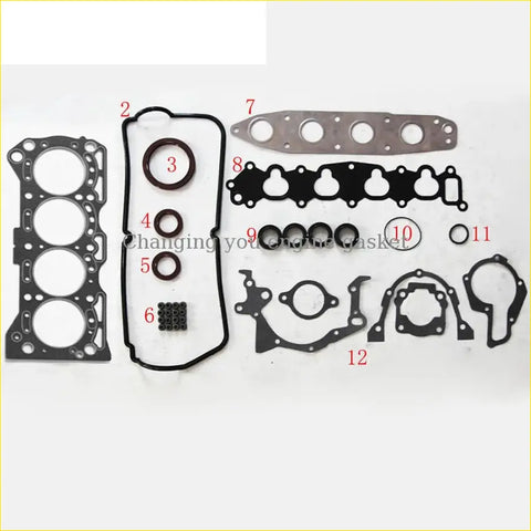 Black rubber engine gasket set with metallic parts for suzuki vitara baleno esteem 16v g16b full set