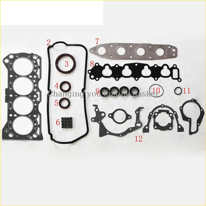 Black rubber engine gasket set with metallic parts for suzuki vitara baleno esteem 16v g16b full set