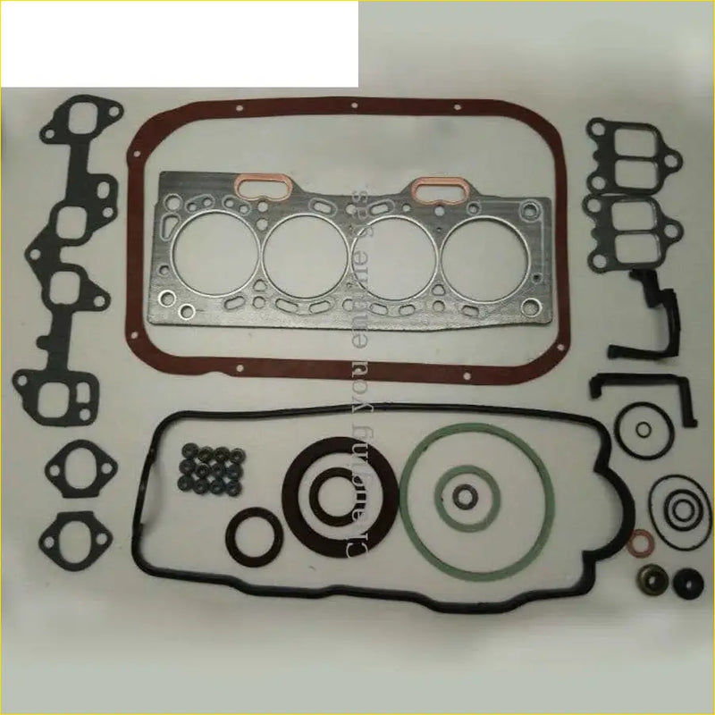 Silver metallic engine head gasket set with red rubber seals and black silicone gaskets for toyota corolla starlet tercel