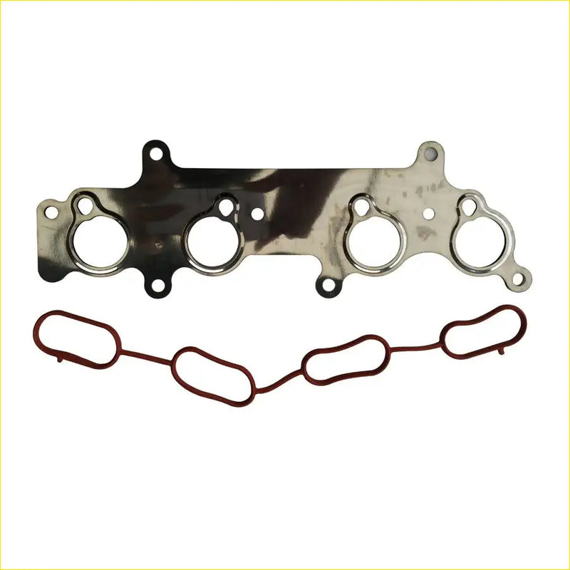 Chrome-plated intake manifold gasket with red rubber sealant ring for toyota land cruiser hiace hilux tacoma 2trfe use