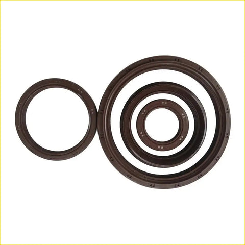 Set of brown rubber crankshaft oil seals in varying sizes for toyota landcruiser coaster 1hz diesel engine
