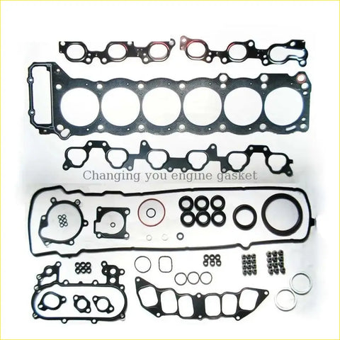 Black rubber gasket set with various shapes for toyota landcruiser lx450 24v 1fzfe fzj100 full engine seal kit