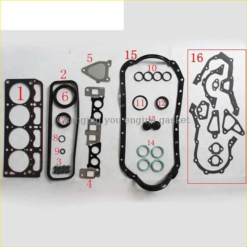 Black rubber engine gasket set with metallic and black parts for toyota lite ace town ace box 18l 7k engine