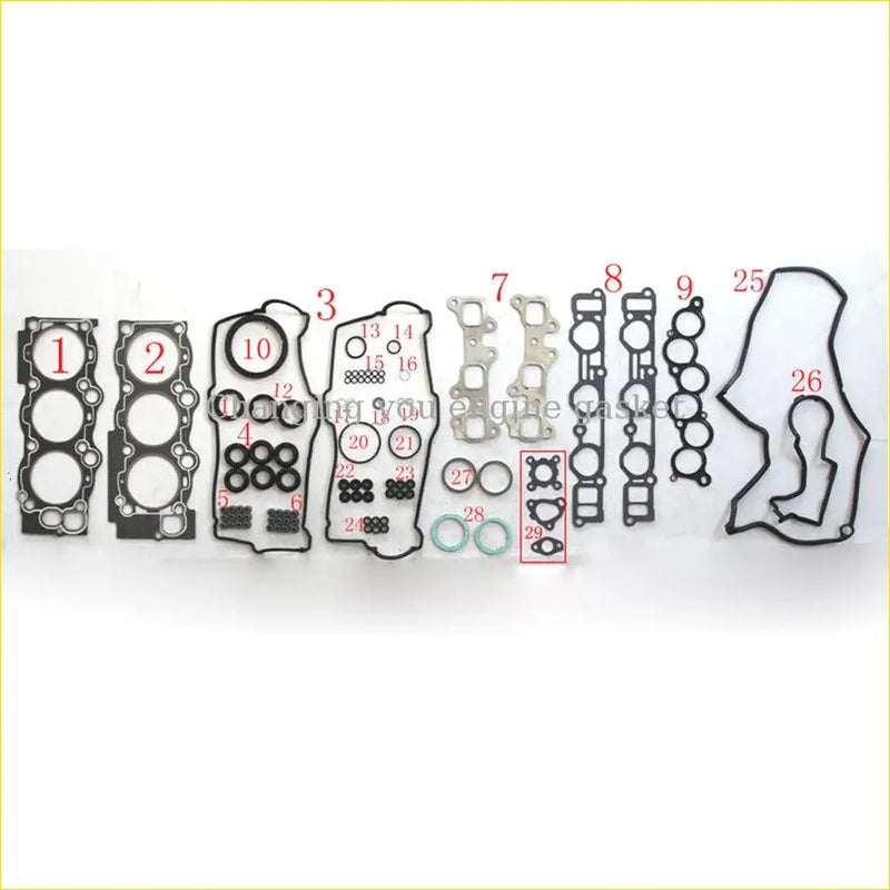Black rubber engine gasket set with various shapes for automotive repair gasket pro for toyota camry 3vze engine