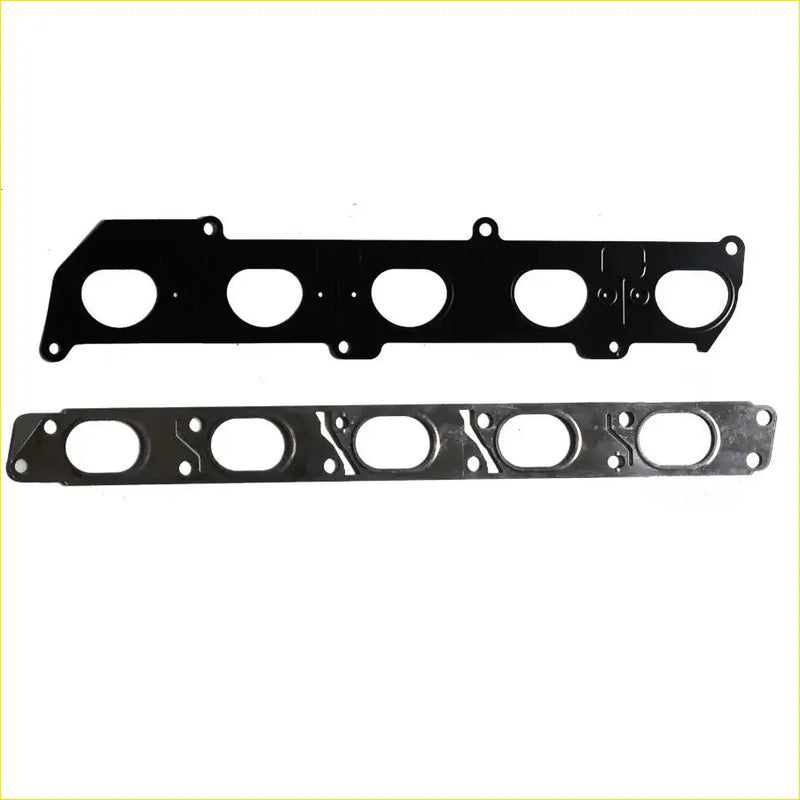 Black and silver engine intake manifold gaskets with circular openings for Volvo S40 C70 V50 C30 2.4 B5244S4 B5244S5