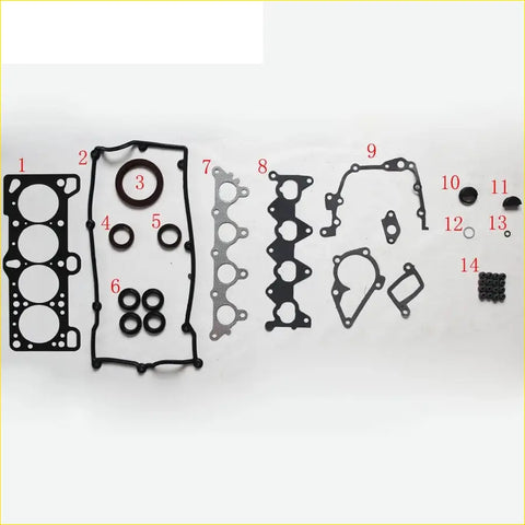 Black rubber metal gasket pro g4ed full set with various seals for hyundai elantra matrix qianlma 1.6 engine head