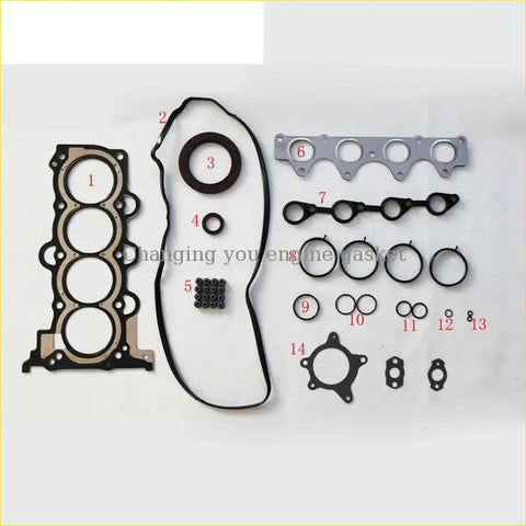 Black rubber gasket set with metallic parts and circular seals for Hyundai i30 cw1.6 coupe and Elantra saloon full set