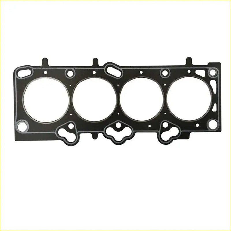 Black rubber gasket with four circular openings and intricate cutouts for hyundai elantra tucson 16v cylinder head