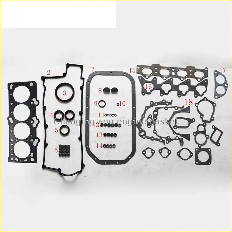 Black rubber engine gasket set with metal fasteners for hyundai tiburon lantra coupe 18 20 g4gf g4dm g4gm metal full set