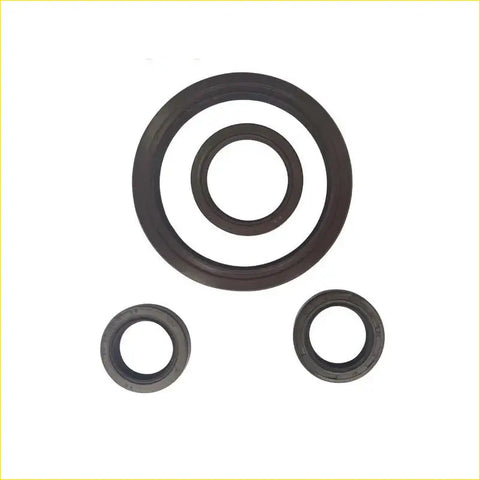 Set of three black rubber crankshaft oil seals with smooth textured surface for honda accord v gasket pro