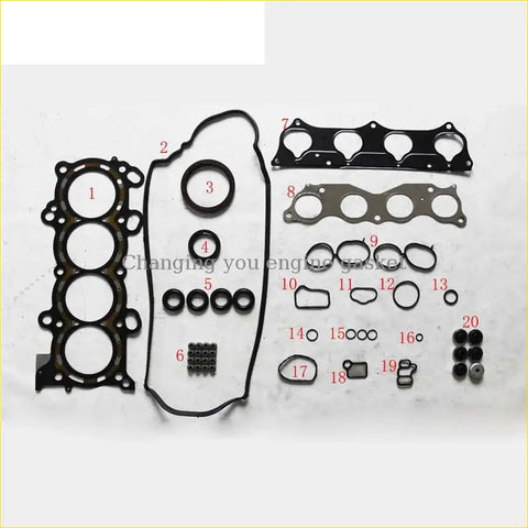 Black rubber engine gasket set with metallic parts for gasket pro honda accord vii tourer cm 24 vtec k24a1