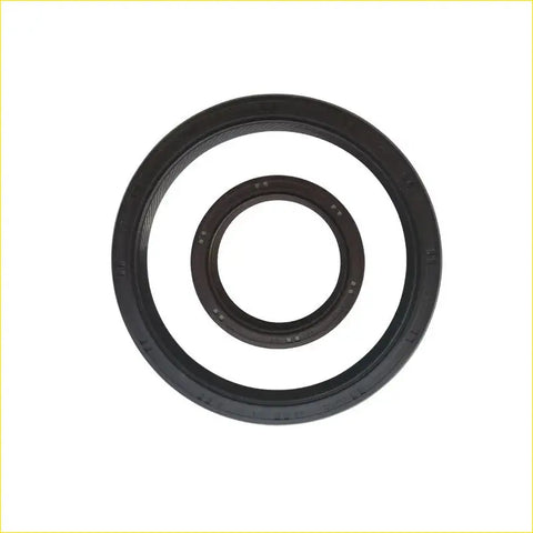 Black rubber crankshaft oil seal with concentric design and embossed markings for honda accord viii estate