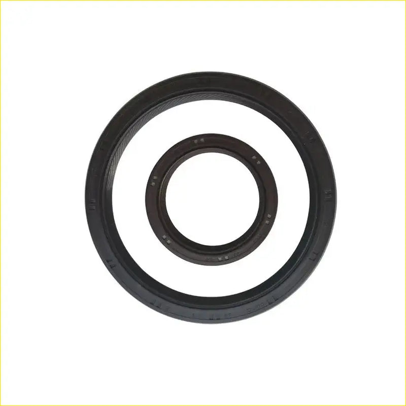 Black rubber crankshaft oil seal with concentric design and embossed markings for honda accord viii estate