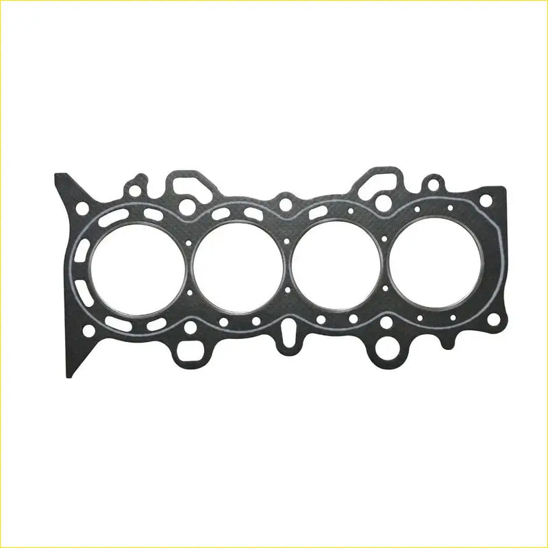 Black engine head gasket with four circular openings and tabs for gasket pro honda civic vii hatchback 1.4 i d17a8