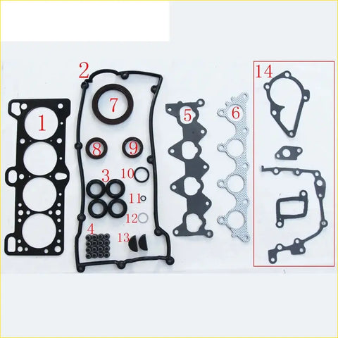 Black rubber gasket set with metal mesh for hyundai accent ii saloon 1.6 g4ed-g from gasket pro