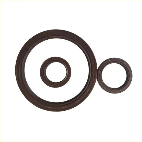 Set of three dark brown rubber crankshaft oil seals with smooth outer edges for hyundai coupe 27 v6 gasket pro
