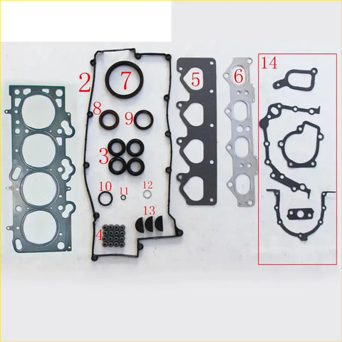 Black rubber gasket set with metal parts for Hyundai Elantra saloon XD 1.8L G4GB G4GC full metal gasket kit