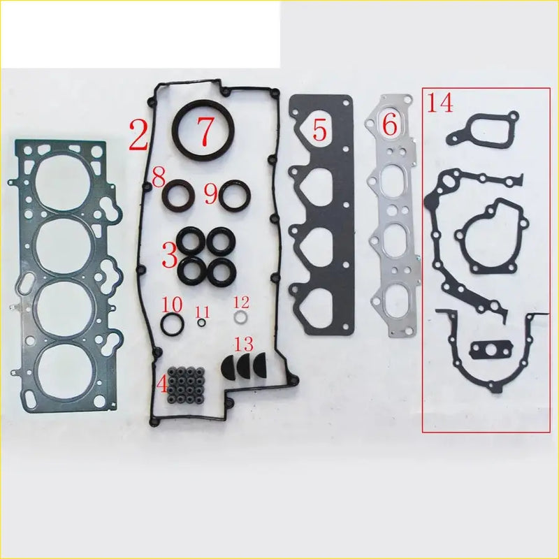 Black rubber gasket set with metal parts for Hyundai Elantra saloon XD 1.8L G4GB G4GC full metal gasket kit