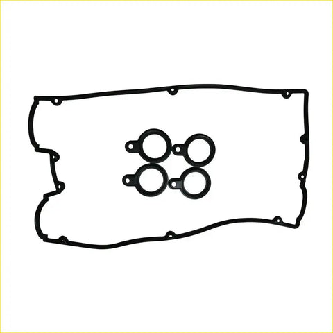 Black rubber engine valve cover gasket set with four matching o-rings for hyundai sonata ii and mitsubishi eclipse i