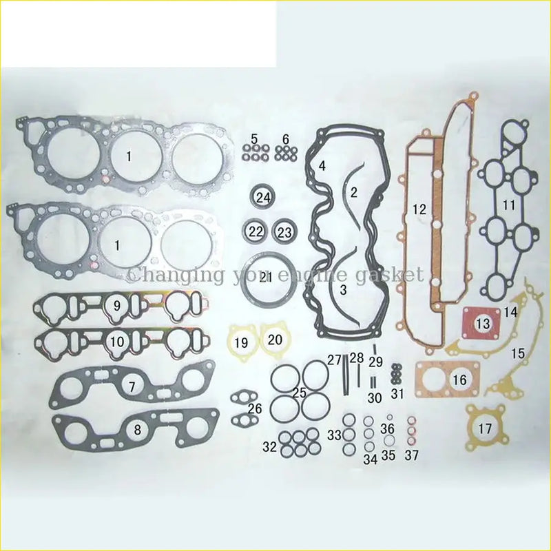 Set of black silver tan and gold reinforced engine gaskets for gasket pro infiniti maxima ii or nissan 300 zx repair