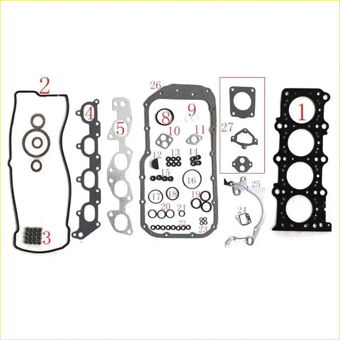 Black rubber gasket set made of metal for engine head use in gasket pro j20a suzuki grand vitara and sx4 escudo