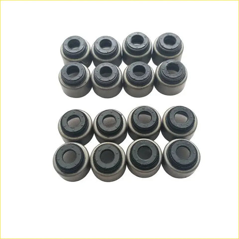 Set of 12 black and metallic gray gasket pro valve stem oil seals for honda accord k20a7 k24a engines