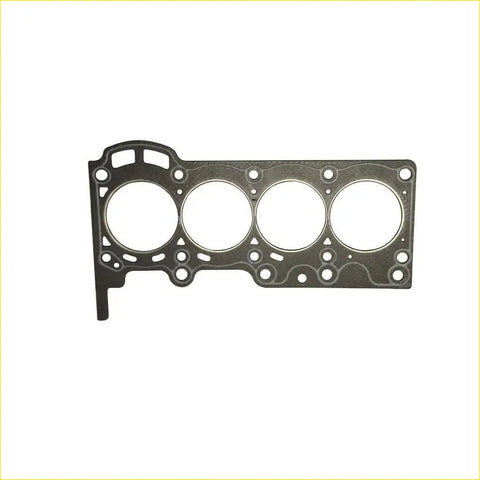 Metallic gray cylinder head gasket with four circular openings and bolt holes for toyota terios sirion or daihatsu terios