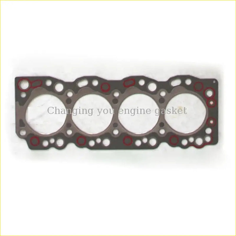 Black gasket pro engine head gasket with four circular openings and red sealing rings for toyota diesel engines