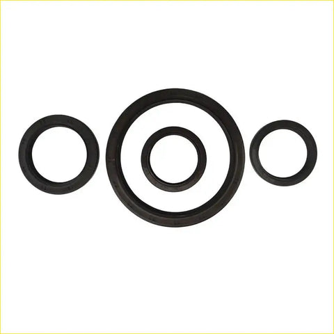 Set of three black rubber crankshaft oil seals with smooth texture for lexus es 300 toyota harrier v6 24v 1mz-fe
