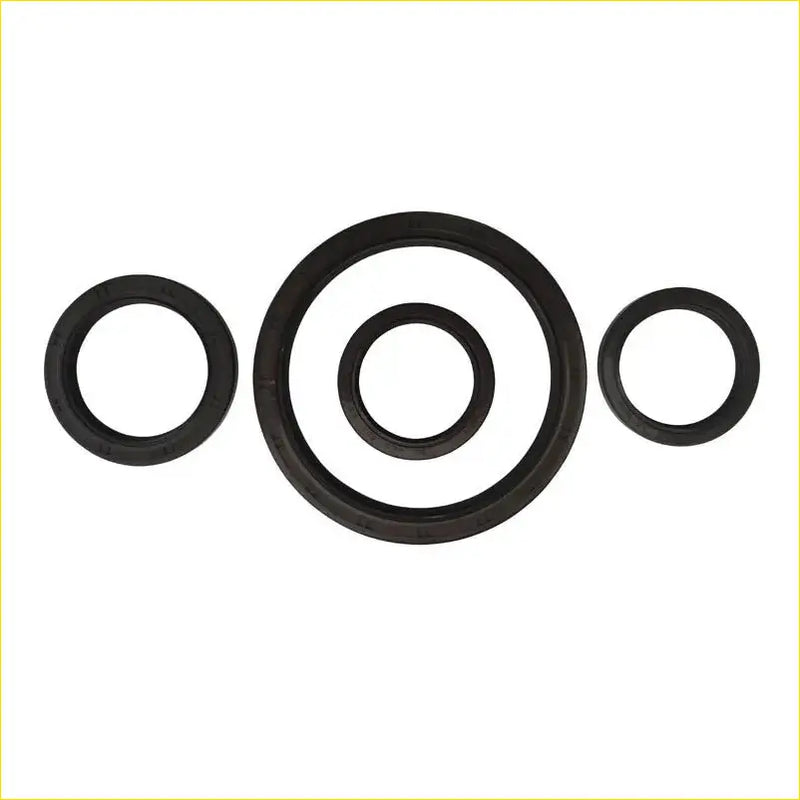 Set of three black rubber crankshaft oil seals with smooth texture for lexus es 300 toyota harrier v6 24v 1mz-fe